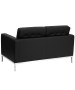 Lacey Black Leather Love Seat with Stainless Steel Frame-image2