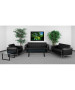 Contemporary Leather Love Seat with Encasing Frame-image3