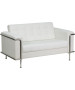 Contemporary Leather Love Seat with Encasing Frame-image4