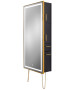 Pibbs 9220 Lumina Gold Frame LED Salon Mirror & Storage Server w/ Legs-image2