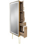 Pibbs 9220 Lumina Gold Frame LED Salon Mirror & Storage Server w/ Legs-image5