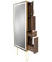 Pibbs 9220 Lumina Gold Frame LED Salon Mirror & Storage Server w/ Legs-image4