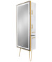 Pibbs 9220 Lumina Gold Frame LED Salon Mirror & Storage Server w/ Legs-image3