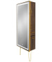 Pibbs 9220 Lumina Gold Frame LED Salon Mirror & Storage Server w/ Legs-image1