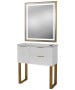 Pibbs 6002 Capri Styling Station w/ Legs & LED Mirror-image1