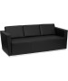 Contemporary Black Leather Sofa with Stainless Steel Base-image1