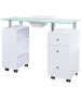 J&A Glass Top Manicure Table w/ Draft Fan-image1