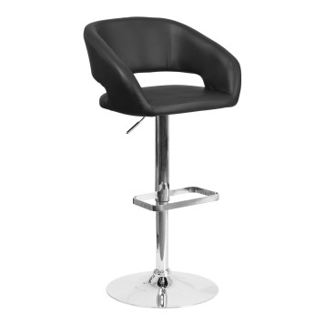 Vanessa Contemporary Adjustable Stool With Chrome Base