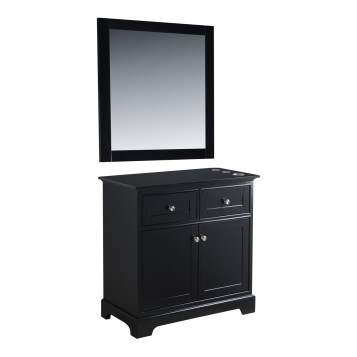 Hudson 36" Black Vanity Styling Station & Mirror