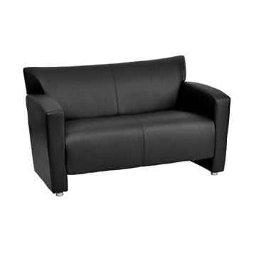 Majesty Black Leather Love Seat