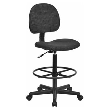 Black Patterned Fabric Ergonomic Stool