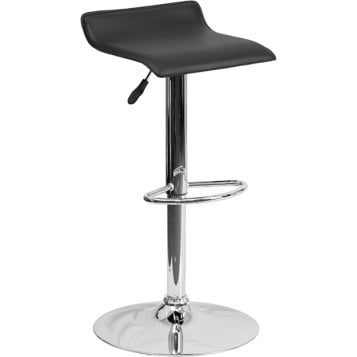 Contemporary Vinyl Adjustable Height Stool with Chrome Base