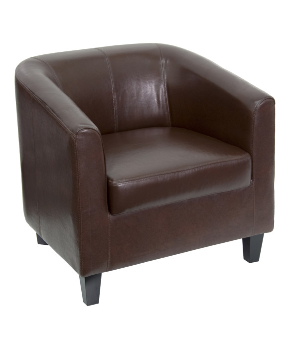 Leather Reception Chair w/ Wood Legs