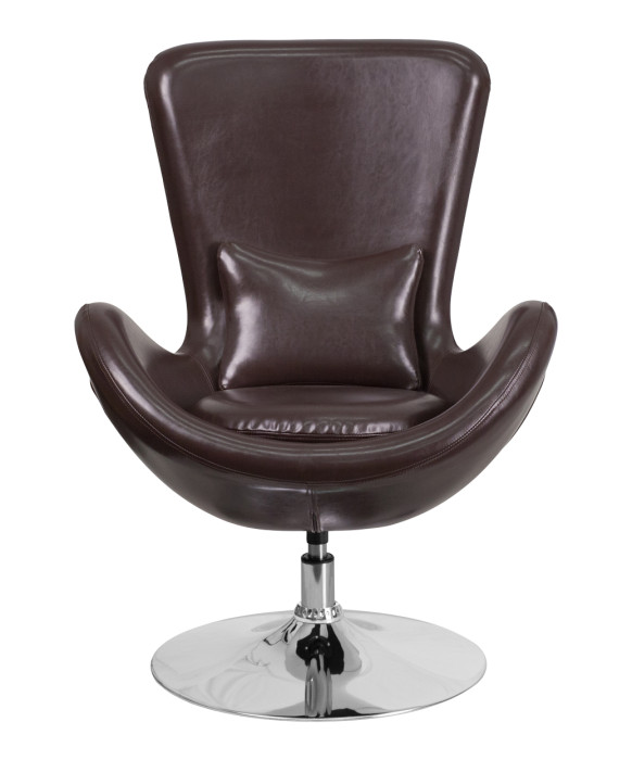 Leather Egg Reception & Lounge Side Chair