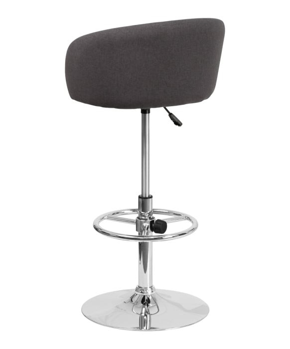 Contemporary Curved Vinyl Adjustable Stool With Chrome Base