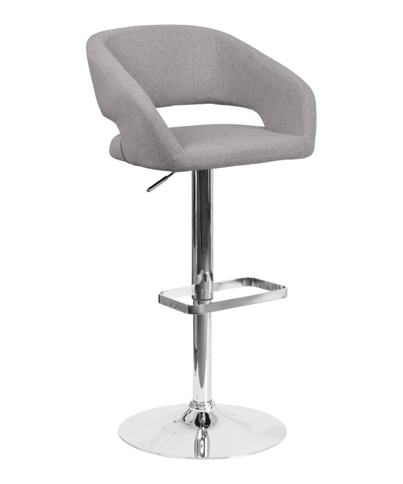 Vanessa Contemporary Adjustable Stool With Chrome Base