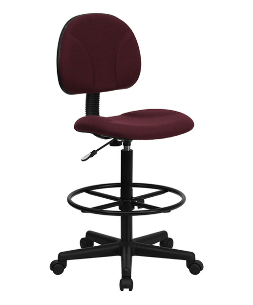 Black Patterned Fabric Ergonomic Stool