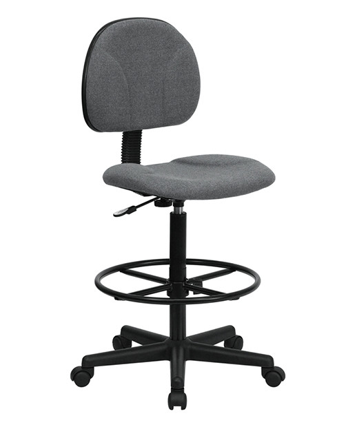 Black Patterned Fabric Ergonomic Stool