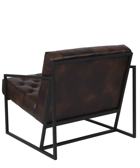 Keane Tufted Leather Chair w/ Metal Frame