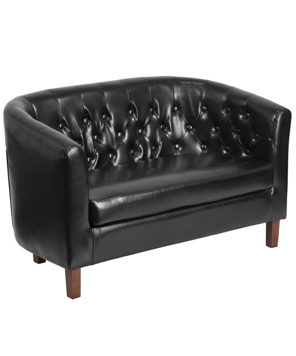 Churchill Reception Tufted Leather Loveseat