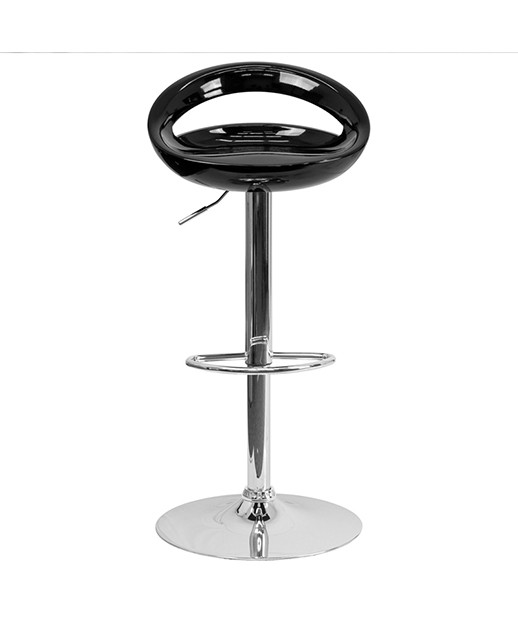 Contemporary Black Plastic Adjustable Height Stool