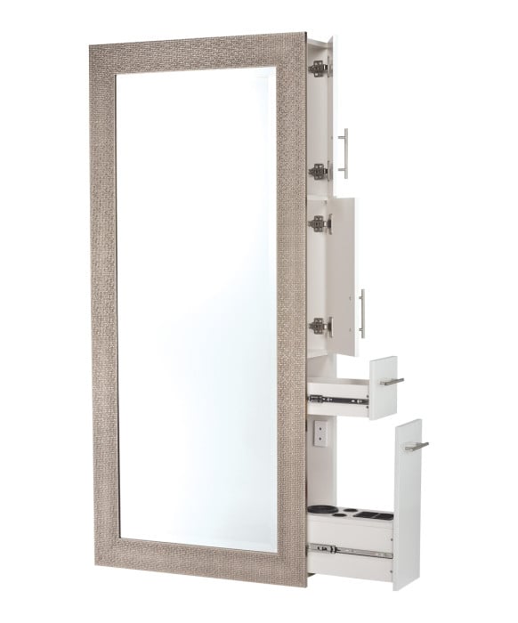 Pibbs Diamond Salon Mirror & Storage Server