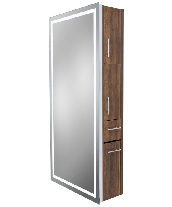 Pibbs 9110 Lumina LED Salon Mirror & Storage Server