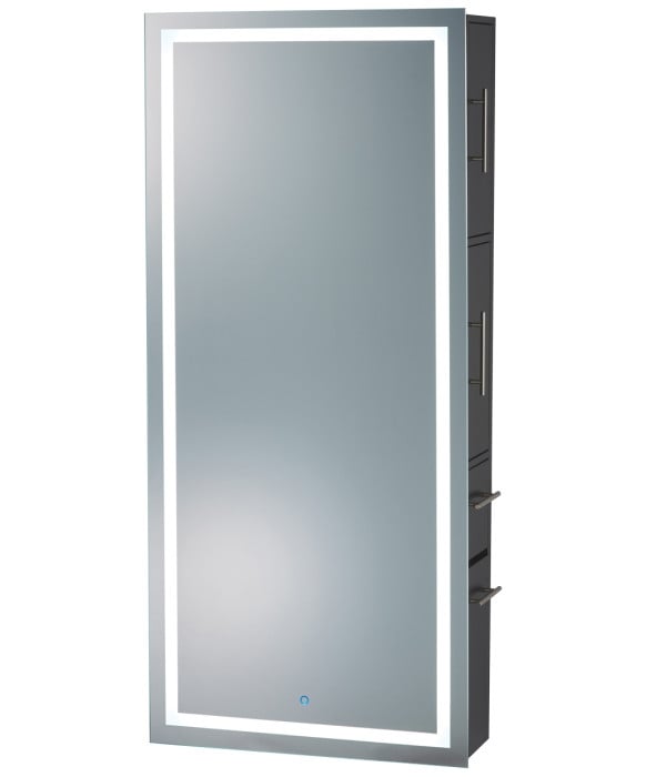 Pibbs 9110 Lumina LED Salon Mirror & Storage Server