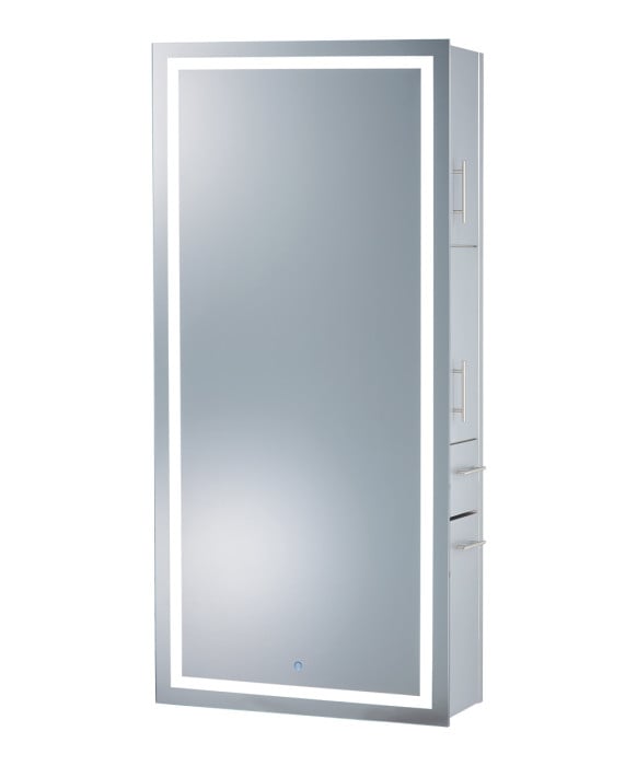 Pibbs 9110 Lumina LED Salon Mirror & Storage Server