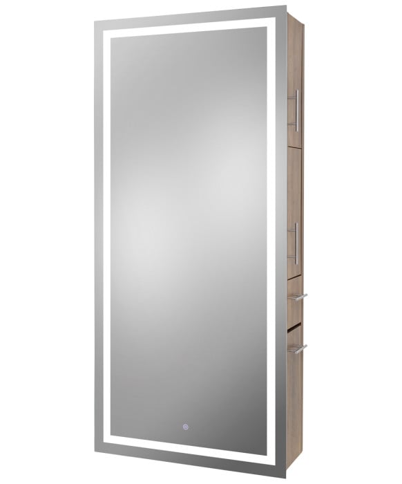 Pibbs 9110 Lumina LED Salon Mirror & Storage Server