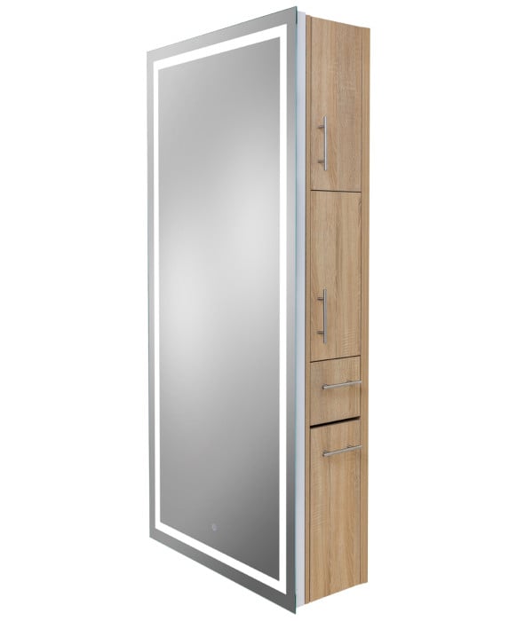 Pibbs 9110 Lumina LED Salon Mirror & Storage Server