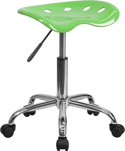 Vibrant Black Tractor Seat and Chrome Stool