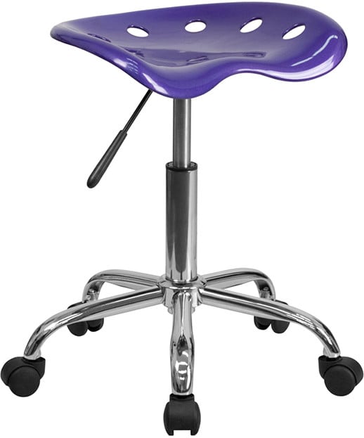 Vibrant Black Tractor Seat and Chrome Stool