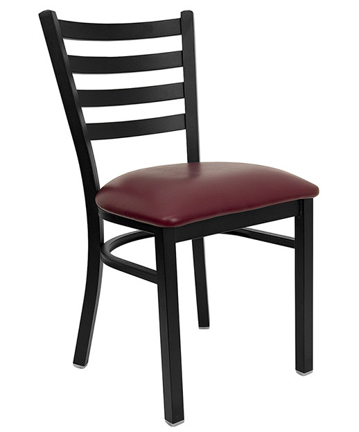 Black Ladder Back Metal Reception Chair