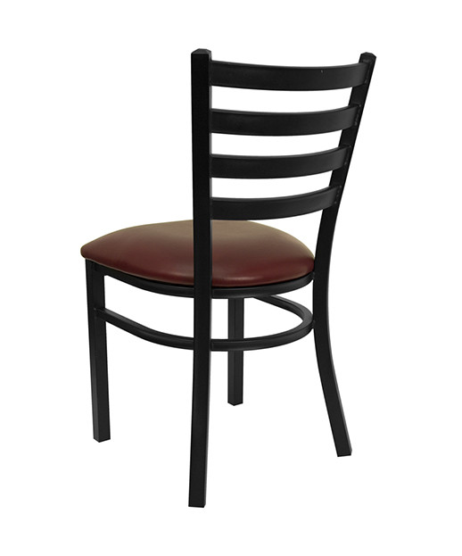 Black Ladder Back Metal Reception Chair