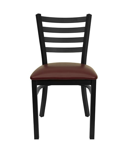 Black Ladder Back Metal Reception Chair