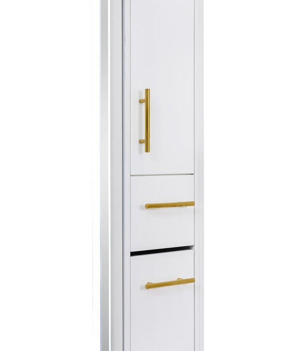 Pibbs 9110 Lumina Gold Handle LED Salon Mirror & Storage Server