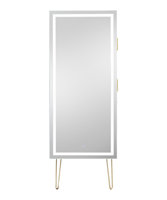 Pibbs 9110 Lumina LED Salon Mirror & Storage Server w/ Legs