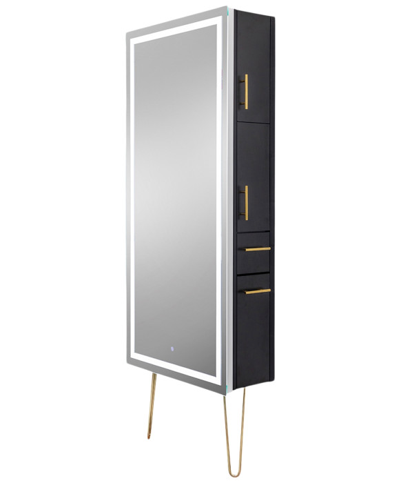 Pibbs 9110 Lumina LED Salon Mirror & Storage Server w/ Legs