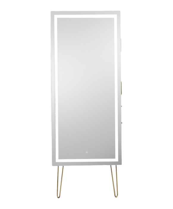 Pibbs 9110 Lumina LED Salon Mirror & Storage Server w/ Legs