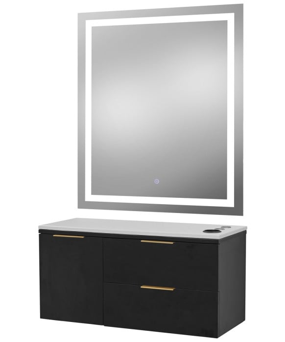 Pibbs 6002 Capri Styling Station & LED Mirror