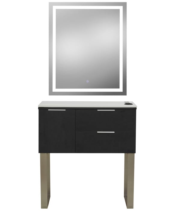 Pibbs 6002 Capri Styling Station w/ Legs & LED Mirror