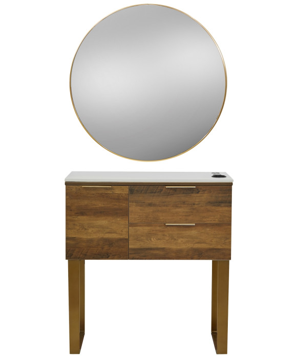 Pibbs 6002 Capri Styling Station w/ Legs & Standard Mirror