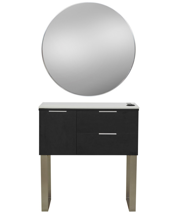 Pibbs 6002 Capri Styling Station w/ Legs & Standard Mirror