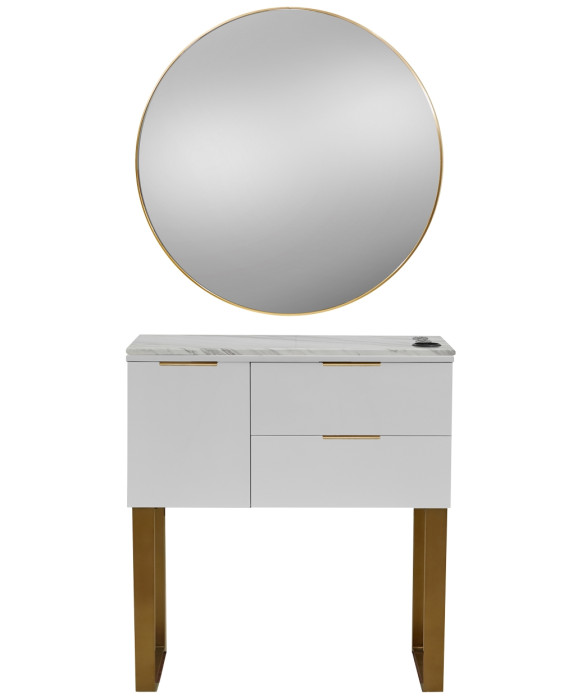 Pibbs 6002 Capri Styling Station w/ Legs & Standard Mirror