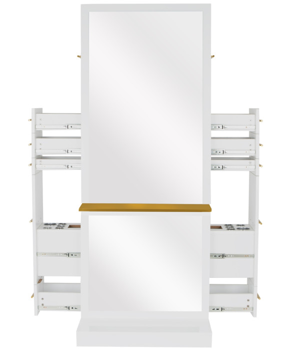 Milan Double Sided Styling Station w/ Shelf