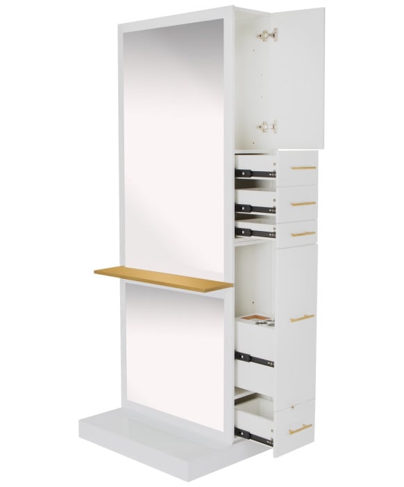 Milan Single Sided Styling Station w/ Shelf