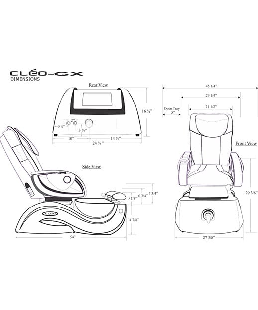 J&A Cleo GX Pedicure Spa w/ Glass Bowl