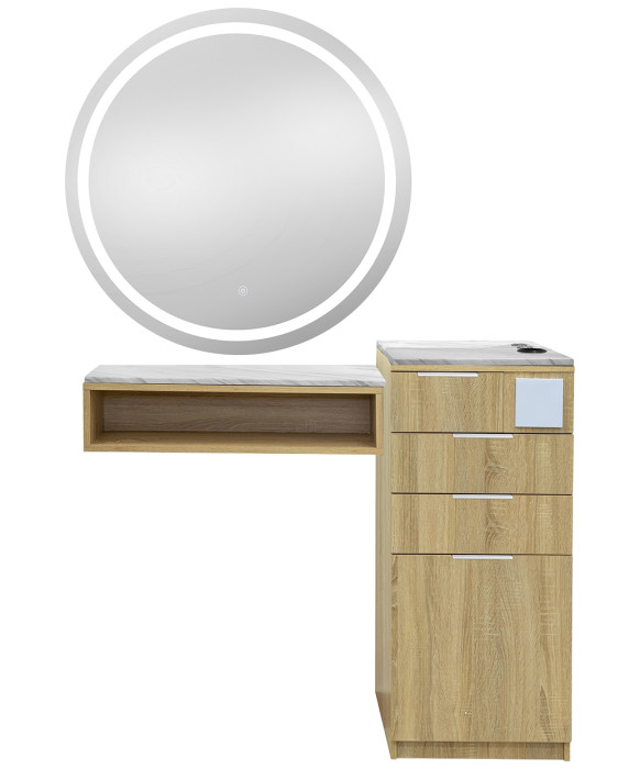 Pibbs Verona Cubby Styling Station & Mirror