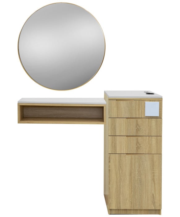 Pibbs Verona Cubby Styling Station & Mirror